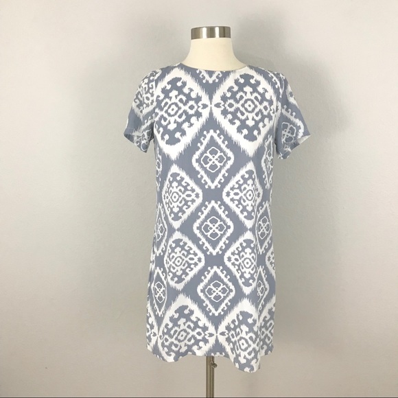 Lulus small Ikat Shift Dress Blue Give Me Print - Picture 2 of 8